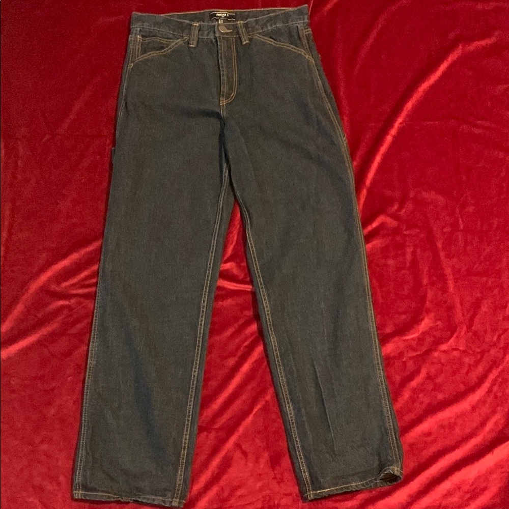 Forever 21 Men's Dark Midnight Blue Wash Denim Loose Fit Carpenter Jeans Size 32